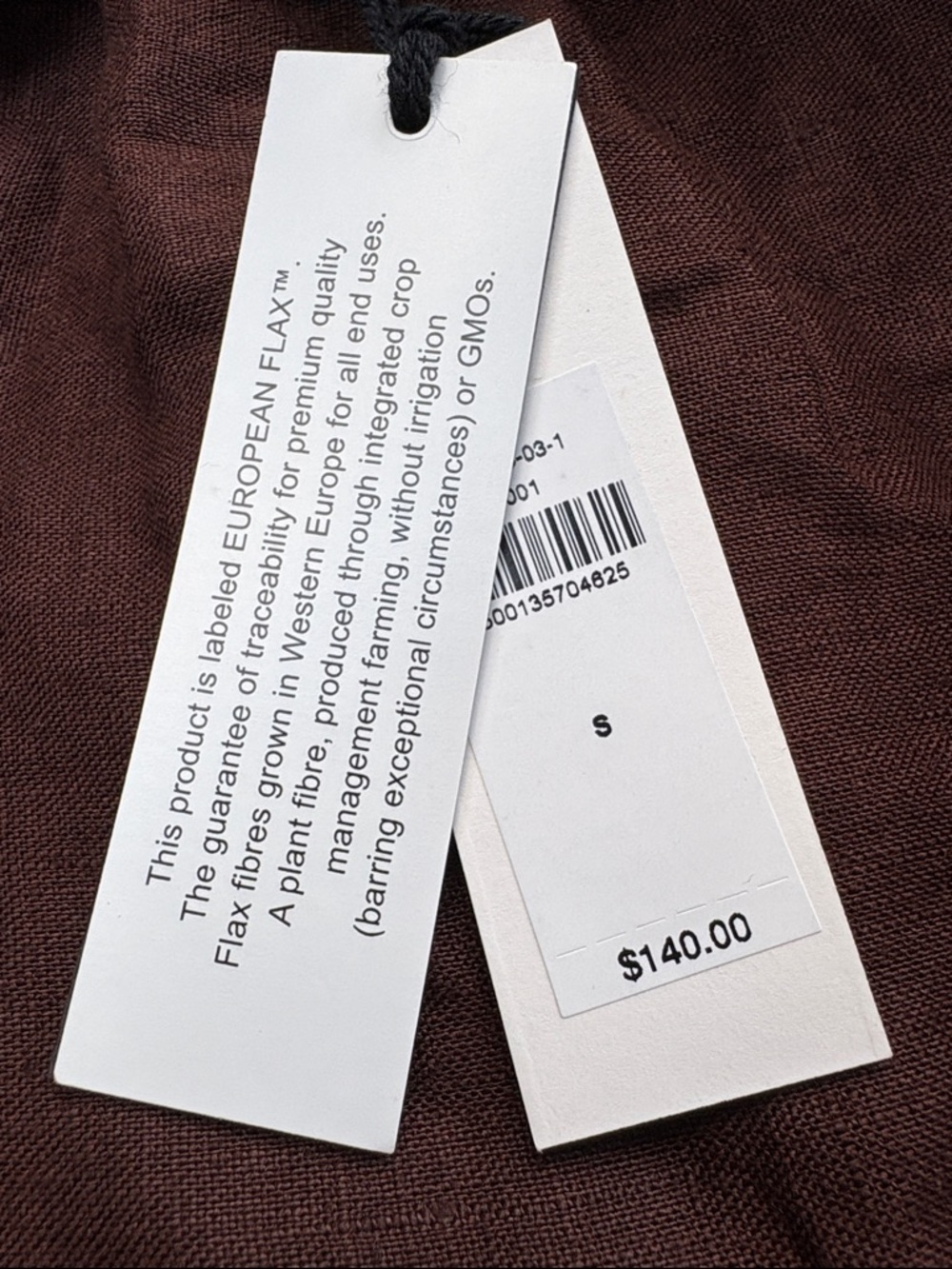 NWT Banana Republic Linen Peasant Expresso Brown Sz Small - Picture 5 of 8